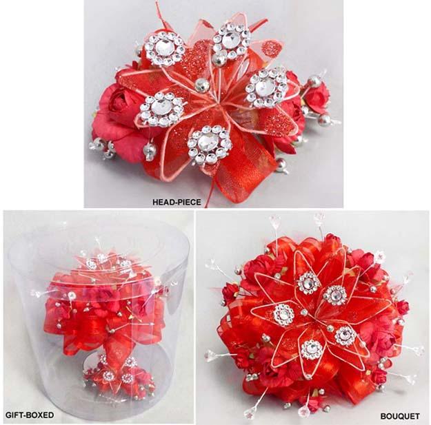 Bridal - Quinceanera - Presentation  2 Pc Silk Flower Bouquet image
