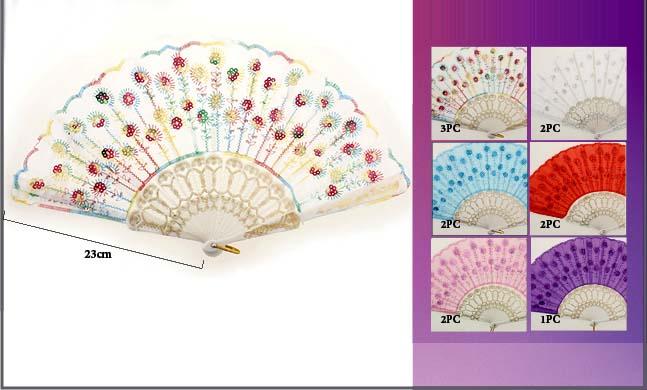 Spanish Party/Dance Hand-Folding Fans With Sequins image