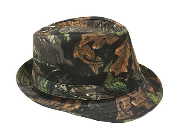 Fedora Hats For Adults - Green Forest Camo Color image