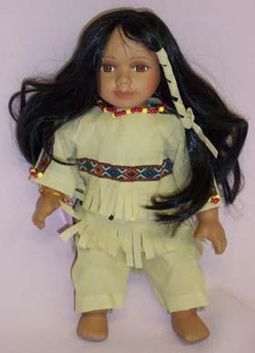 Native Indian  Porcelain Dolls - 12" Tall image