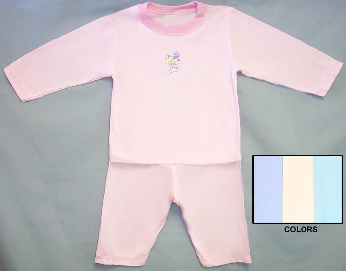 Girls 2Pc Embroidered Pyjama Sets - Sizes: 12-24 Mos. image