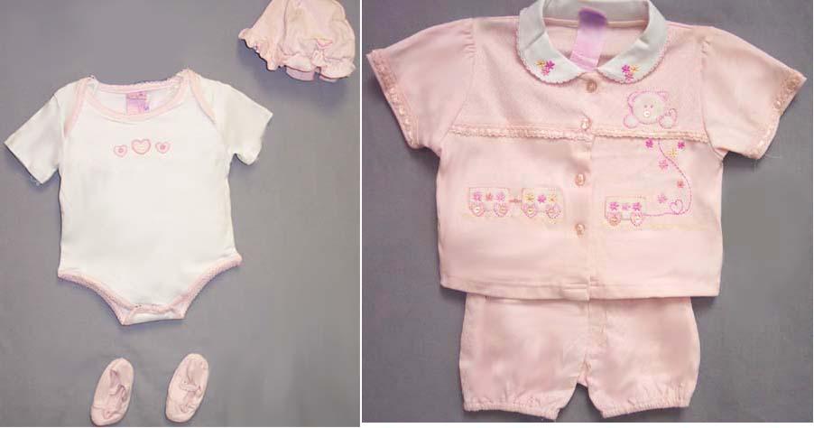 Girls 5Pc Embroidered Playwear Sets - Sizes: N/Born image