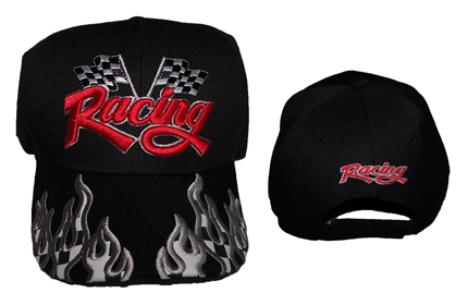 Racing & Flames  Embroidered Baseball Caps Hats image