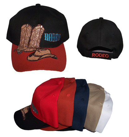Rodeo Embroidered Baseball Caps - Cow Boy Hat  & Boots image