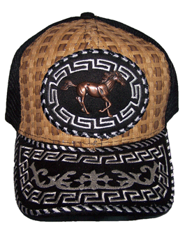Rodeo Embroidered Mesh Back Baseball Caps - Metal Horse image