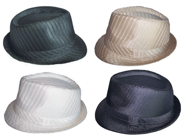 Fedora Trilby Hats -  Mens Hats -  Pin Striped Style - 4 Colors image