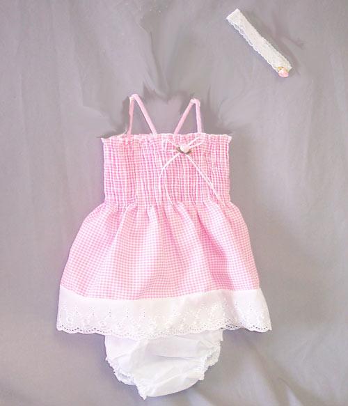 3Pc Girls Sundress  - Checkers Prints  (Sizes: 9 - 24 Mos) image