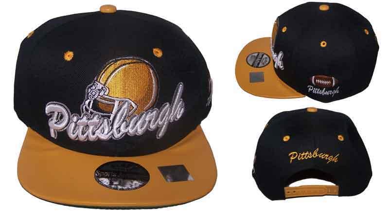 Football Snap Back Flat Brim Embroid Baseball Caps - Pittsburgh image