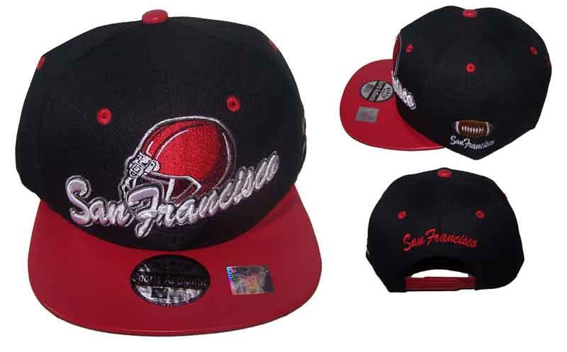 Football Snap Back Flat Brim Embd Baseball Caps - San Francisco image
