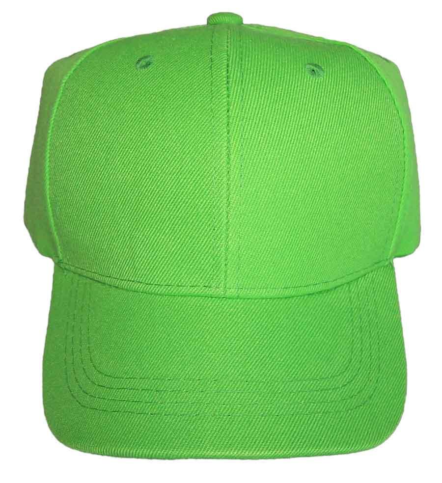 Plain Baseball Caps  For Adults  - In Solid Color Lime Green image