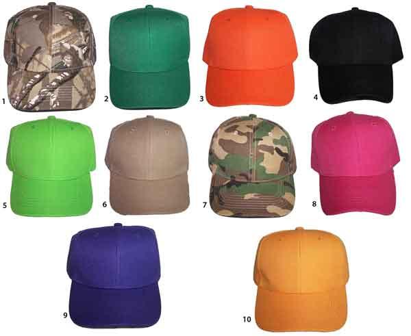 Plain Baseball Caps  For Adults  - In Solid Assorted Colors image