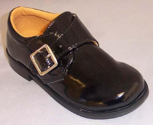 Small Boys Tuxedo Shoes With Buckle - Black Color image