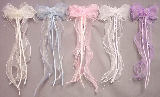 Long Embellished Hairbows With Comb image