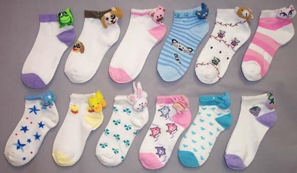 Girls Fashion Crew Socks  - Animal Heads ( # OR  2307AN) image