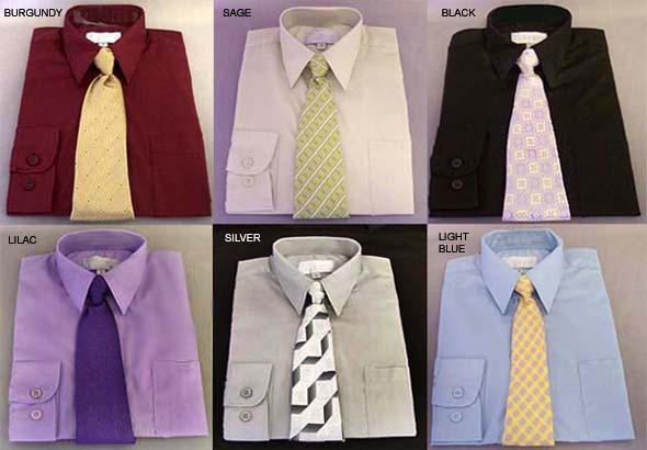 Boys 2Pc Long Sleeves Dress Shirts & Neck-Ties  (16-20) image