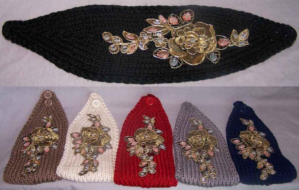 Fashion Knitted Jeweled Head Bands For Teenagers/Women image
