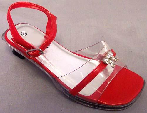 Girls Shoes With Rhinestones - Red Color . Toddler ( # G4633) image
