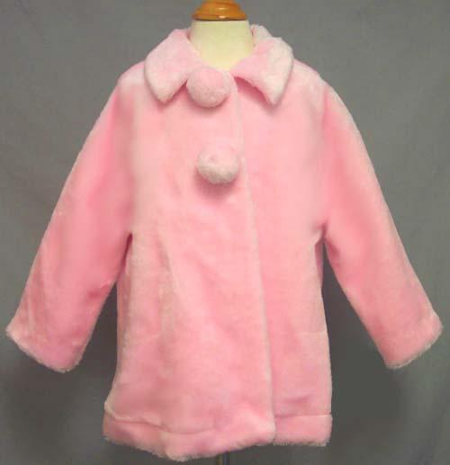 Girls Faux Fur Jacket -  White Color. Sizes: 4 - 12. ( # CP-504) image