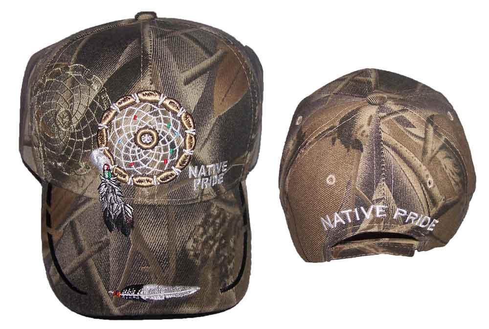 Dream Catcher & Feather Native Pride  Baseball  Caps - Camo image