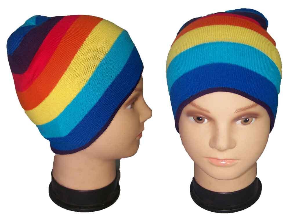Rainbow Colors Gay Pride Beanies  Knitted Winter Caps image