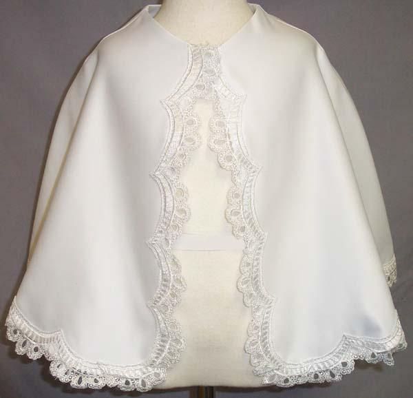 Girls  Communion Capes  With Lace - White Color ( # 9407) image