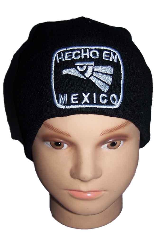 "Hecho En Mexico"  Embroidered  Knitted Beanies Caps- Black image