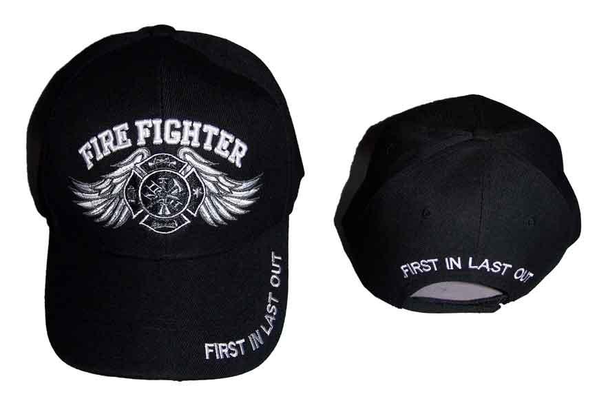 Fire Fighter Department Embroidered Baseball Caps -First in Last image