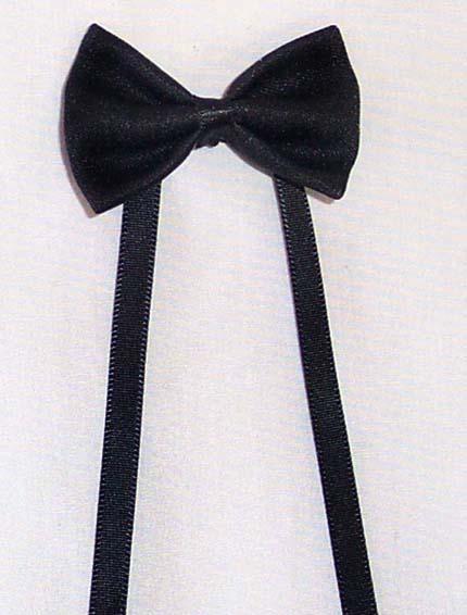 Mini Bow-Ties In Black Satin  (With Ribbon) image