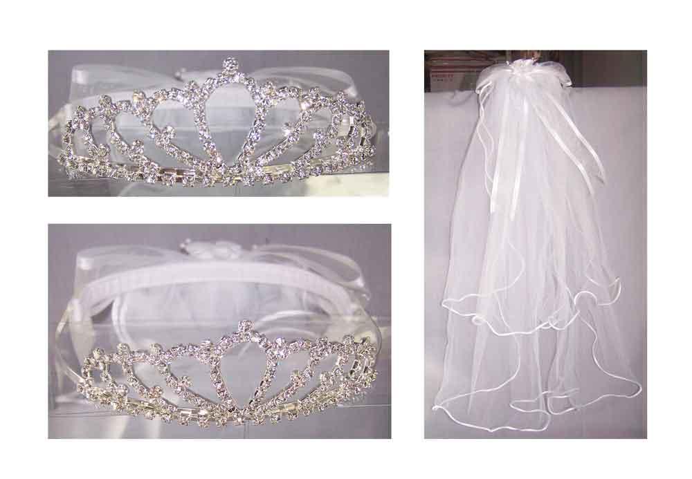 Communion Veils With Rhinestones Head Piece image