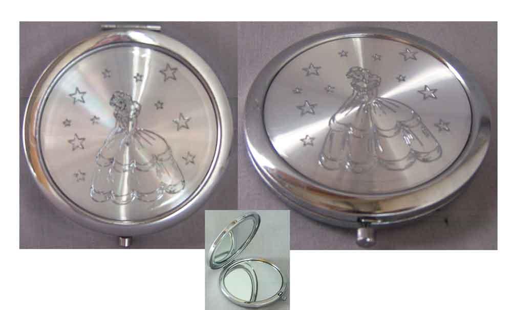 Quinceanera Favors Princess Cosmetic 2 Sided MetalFolding Mirrors image