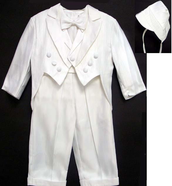 Boys 6Pc White Christening Pants Sets (Sizes: 2T-4T) image