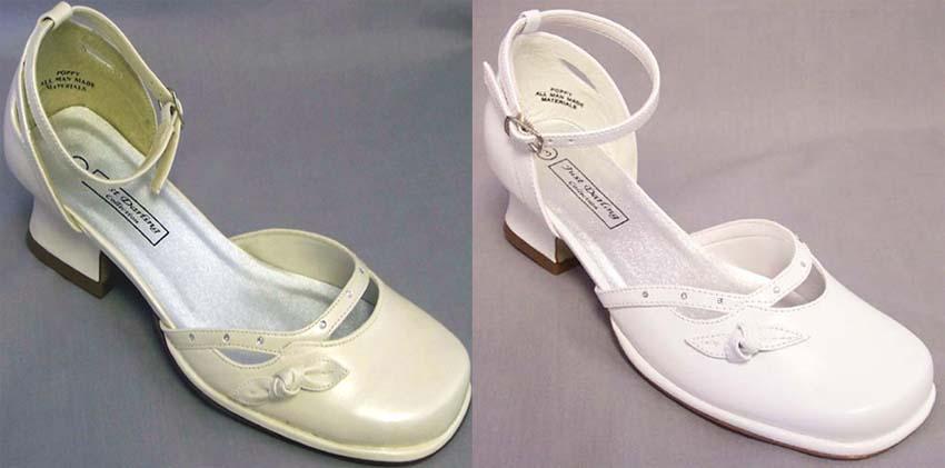 "Poppy" Big Girls Dress Shoes -  Ivory Color On;y  (Sizes: 1-4) image