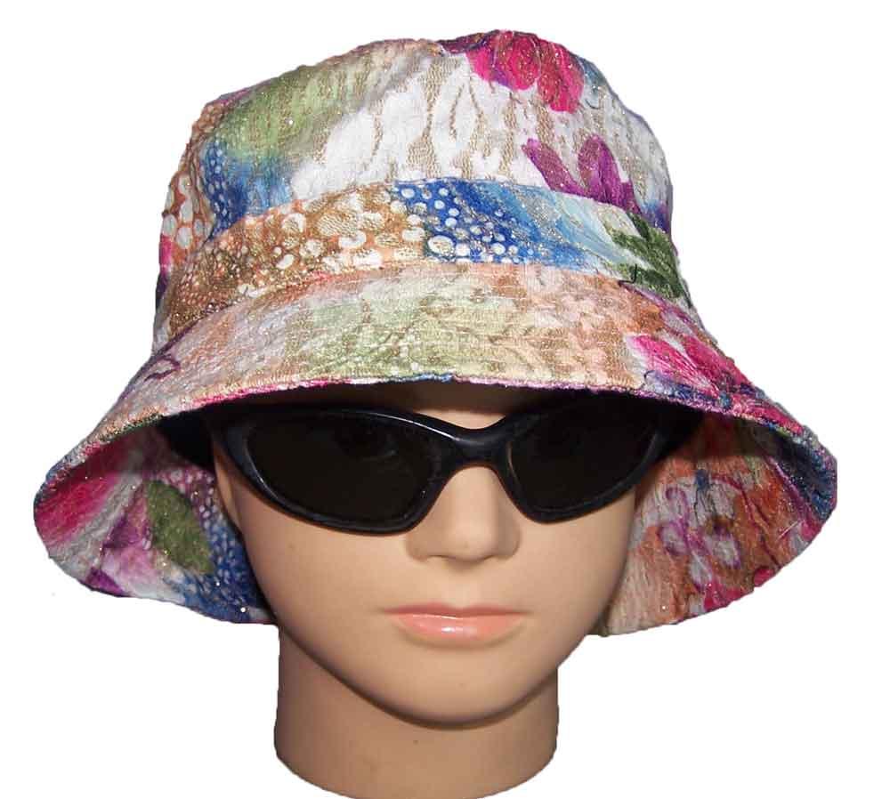 Printed Bucket Hats Floppy Hats - Flowers and Glitter image