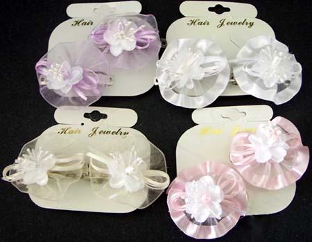 Girls 2Pc Mini Hairbows In Soft Colors image