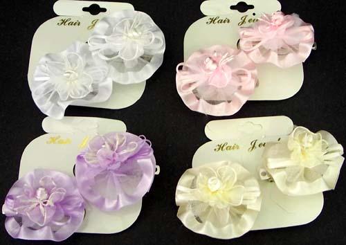Girls 2Pc Mini-Hairbows - Flowers image