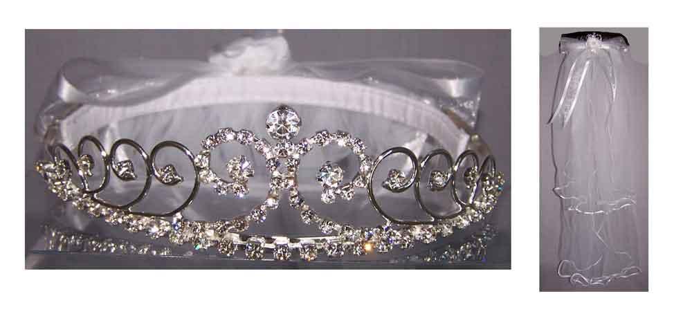 Communion Veils With Rhinestones Head Piece image