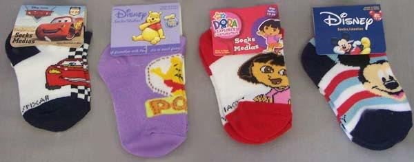 "Cars/ Dora/ Mickey-Minnie Mouse/Pooh"  Socks (24-36  Mos) image
