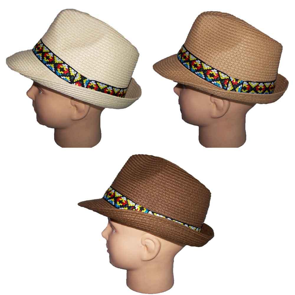 Fedora Hats For Adults - 3 Colors - Native American Head Band image