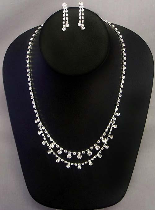Rhinestones - 3Pc Earrrings & Necklace Set image
