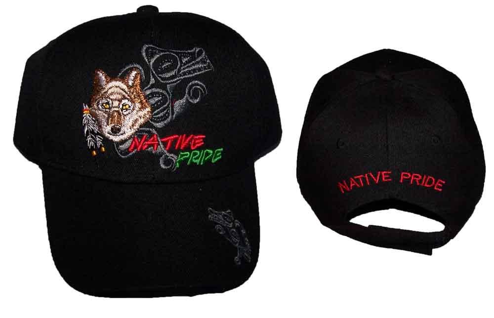 * Wolf & Feathers Native Pride Embroidered Baseball Cap (Capnp663B) image