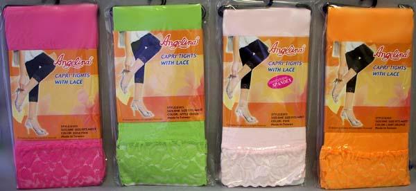 "Angelina" Teenagers/Womens Capri Tights With Lace ( # 8305) image