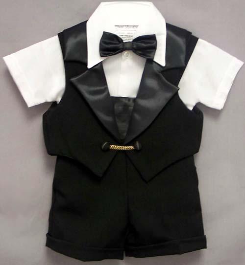 Boys 5Pc Vested Short Sets  -  Black Color  (Sizes:1 Thru 4) image