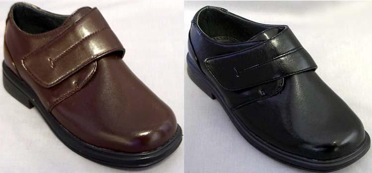 Boys Dress Shoes With Velcro -  Sizes: 11-4 ( # K12502D) image