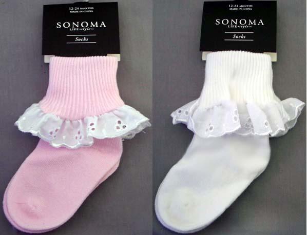 "Sonoma"  Infant Socks With Lace (Size: 12-24 Months) image