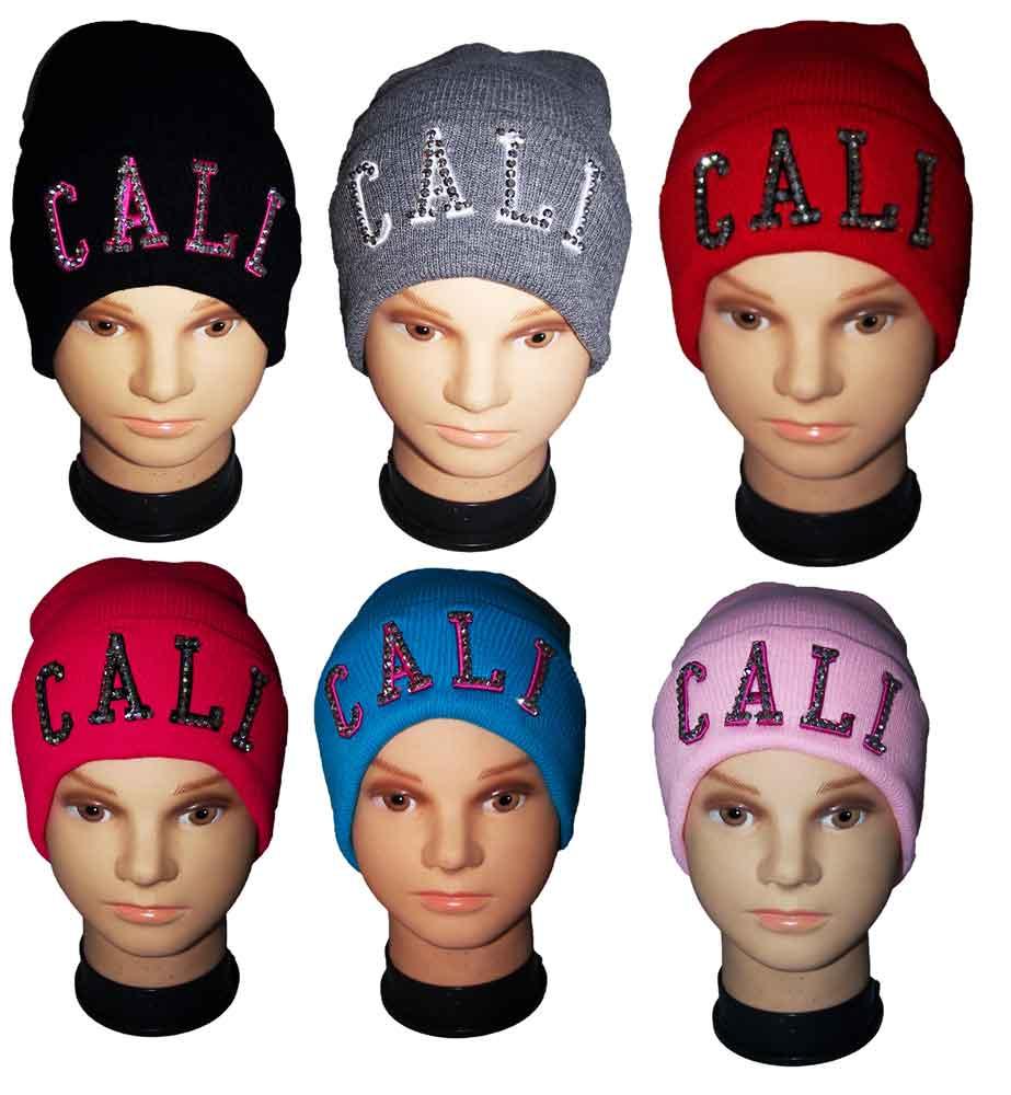 "CALI" Jewelled  Beanies Winter Caps Winter Hats For Adult image