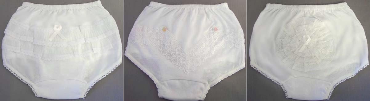 Girls White  Rhumba Panties With Lace - Sizes: 2-8 image