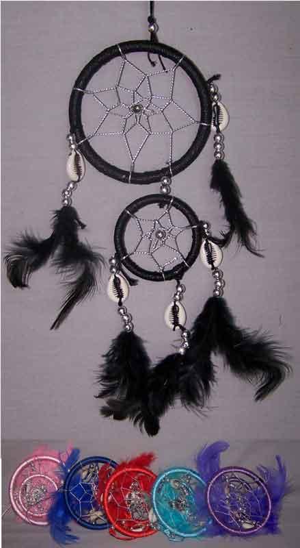 Dream Catchers With Sea Shells & Silver Thread - 2 Tier image