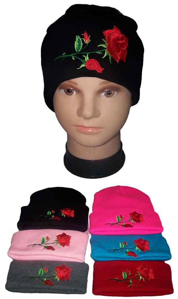 Roses Beanies Knitted Winter Caps & Hats For Adults image