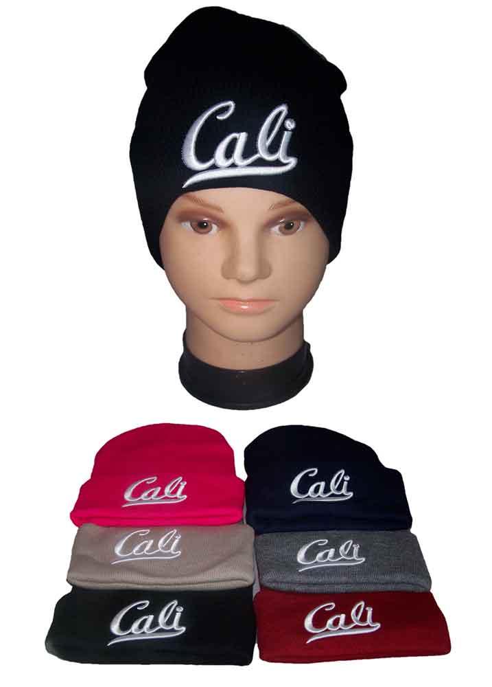 "CALI" Knitted Embroidered Winter Caps - Beanies For Adults - image