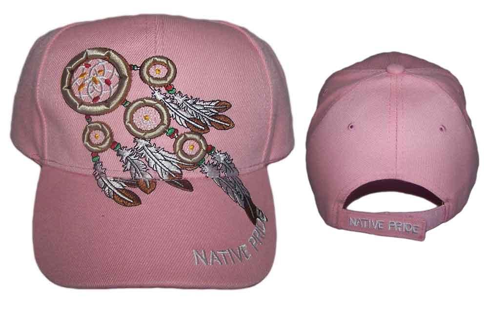 Dream Catcher Native Pride  Embroidered Baseball Caps Pink Color image